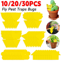 30-10PCS Dual-Sided Yellow Sticky Traps Board Fly Pest Control Catcher Disposable Fungus Gnats Trap For GARDEN POTS & PLATRS