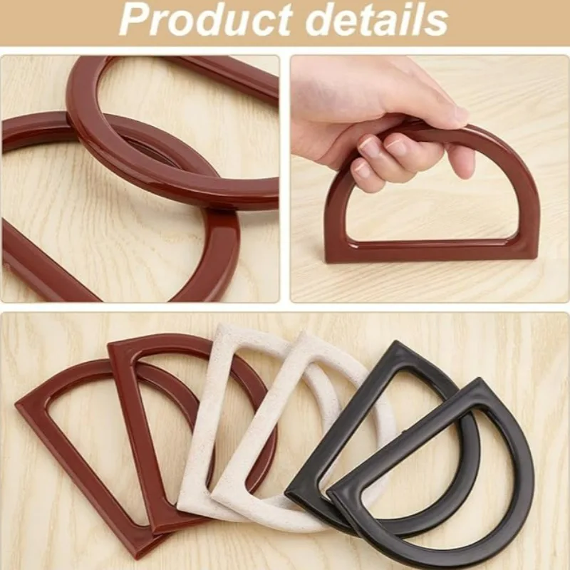 DIY Sturdy Bag Handle Luggage Semi-circular Resin Handles Handbag Multicolor Smooth Hand Shank Convenient Bag Parts Accessories