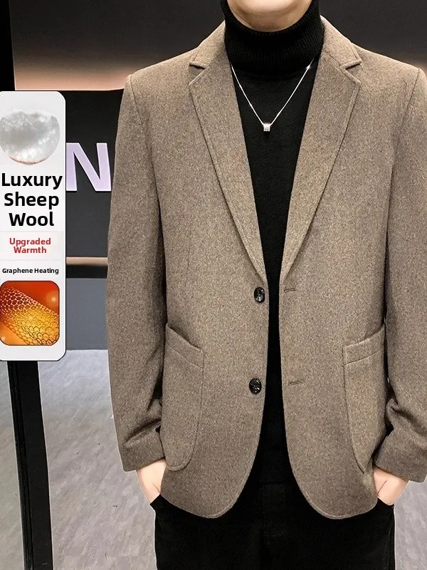 

Двусторонний шерстяной пиджак: повседневный, универсальный, для взрослых и молодежи, осенне-зимний, модный, из смесового полиэфирного волокна
