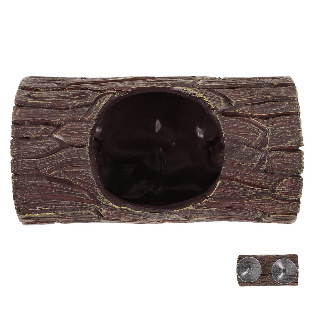 

Lizard Ornament Resin Tall Tree Hide Suction Cup Reptile Shelter Terrarium Decor For Gecko Fish Tank Reptile