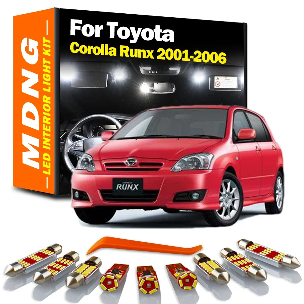 

MDNG 8Pcs Canbus LED Interior Light Kit For Toyota Corolla Runx 2001 2002 2003 2004 2005 2006 Car Led Bulbs No Error Accessories