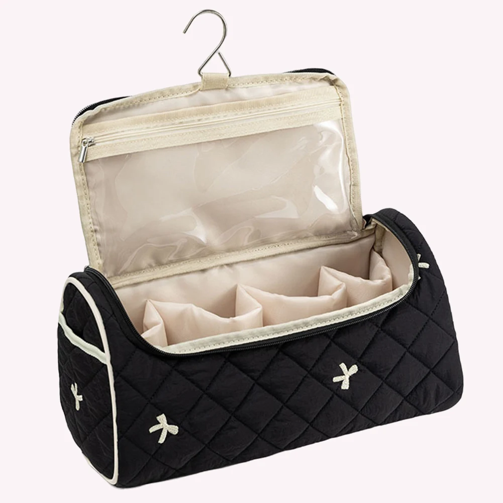 

Floral Printed Cosmetic Bag Wide Opening Hair Dryer Storage Bag Toiletry Organizer Bag for Women Girls Daily Use