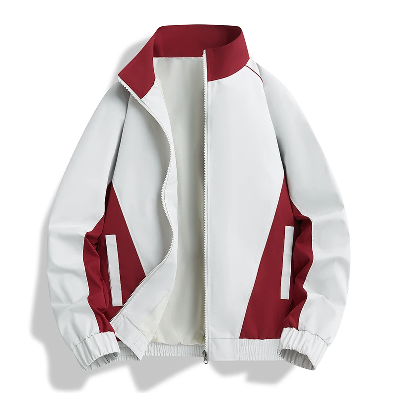 

Men's Stand Collar Splicing Jacket Spring & Fall New Windproof and Waterproof Casual Sports Jacket