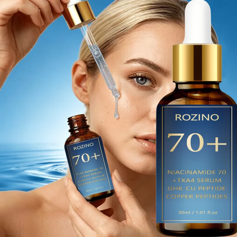 Blue Copper Peptide Serum, a powerful concentrated essence containing blue copper peptide, niacinamide, and hyaluronic acid, lifts and tightens facial contours, rapidly firms the skin, and is an anti-aging skin care se
