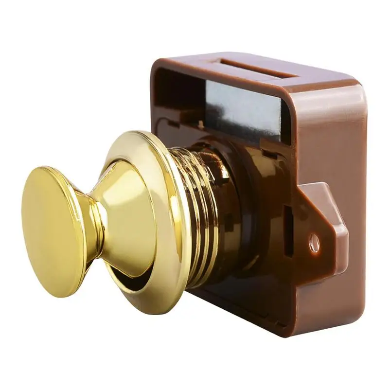 Keyless RV Push Cabinet Locks Metal camping Cupboard Push Button RV Compartment Latch Catches Locks For Caravan Yacht Boat