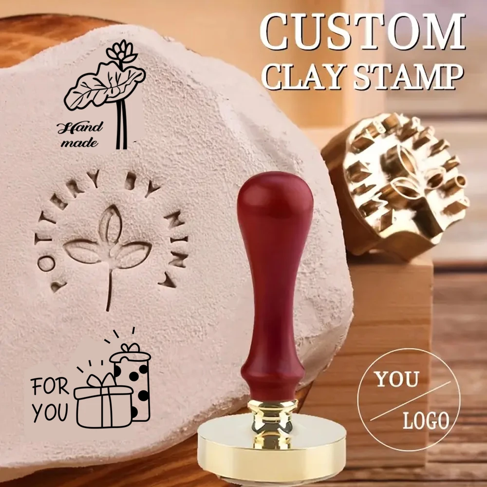 

Керамический штамп на заказ, персонализированный керамический штамп для глины с дизайном вашего логотипа, сделай сам, ледяное мыло, печенье, шоколад, креативный узор