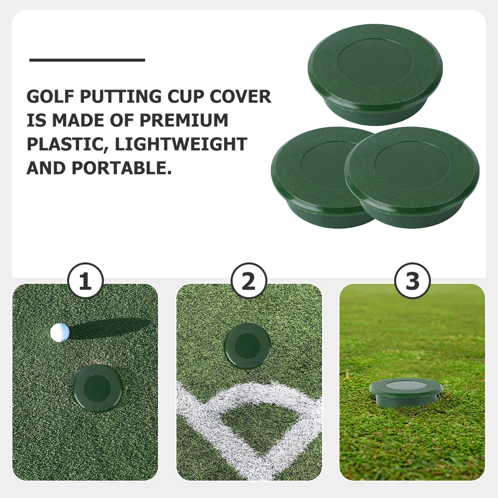 

3pcs Golf Cup Cover Plastic Putting Hole Covers For Outdoor Golf Practice Training Aids Green Hole Cup Cover Lightweight Durable