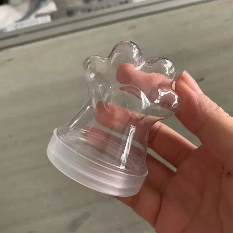 투명한 애완동물 털 보관병, 고양이 털 보관 용기, 귀여운 고양이 발 모양 사탕 용기, 다용도 애완동물 추모 선물