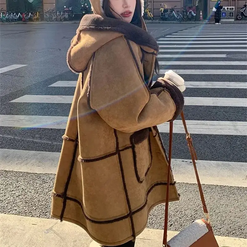 Maillard Lamb Wool Coat Women\'s Leather Wool One piece 2024 Winter New Thickened High Quality Imitation suede Coat Solid Color