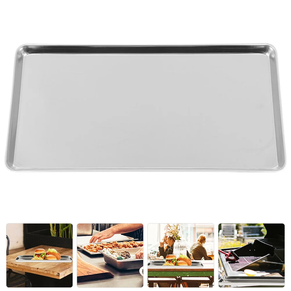 

Stainless Steel Steam Pan 30Cm Rectangular Multi-Use Baking Tray Oven Safe Bbq Fish Grilling Kitchen Storage Serving Dish