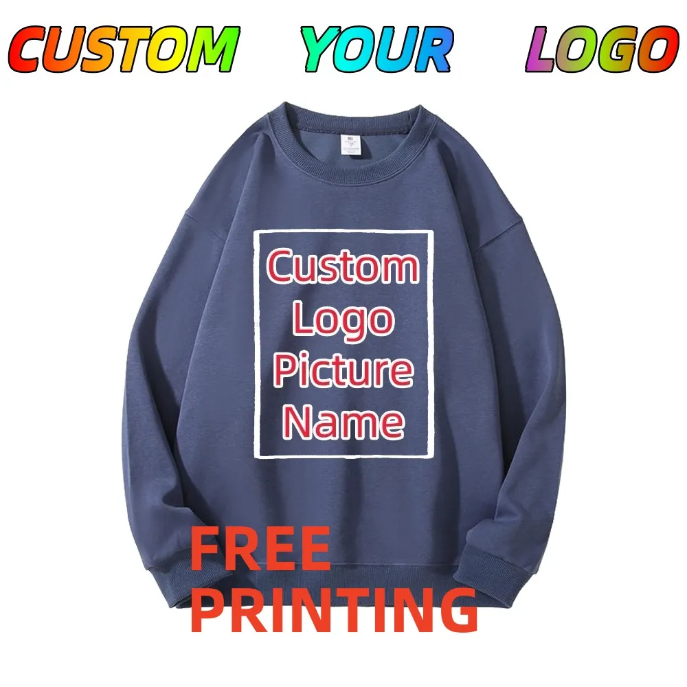 قميص رياضي شتوي سميك مخصص مع شعار مطرز مطبوع برقبة دائرية وقلنسوة زي عمل الشركة الشخصية #1