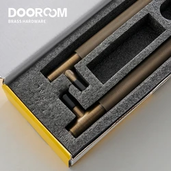 Dooroom Antique Brass Door Double Single Sided Knurled Pull Bar Wood Gate Glass Door Shower Room Handle Brass