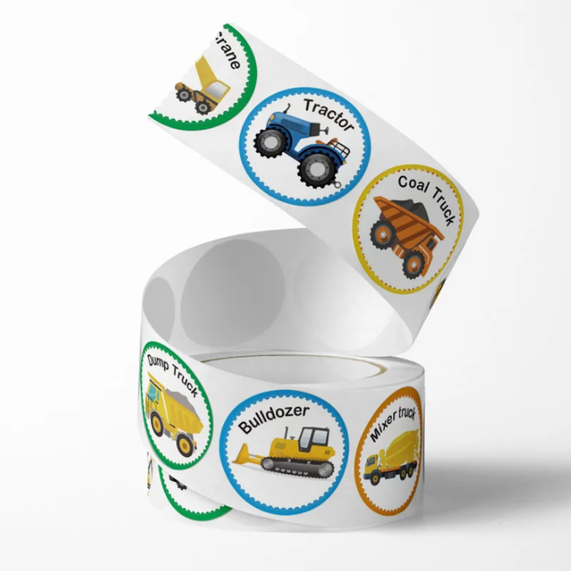 500 Pcs/roll Children Cartoon Toy Stickers Train Airplane Label Children Teacher Reward Student Game Seal Decoration Sticker