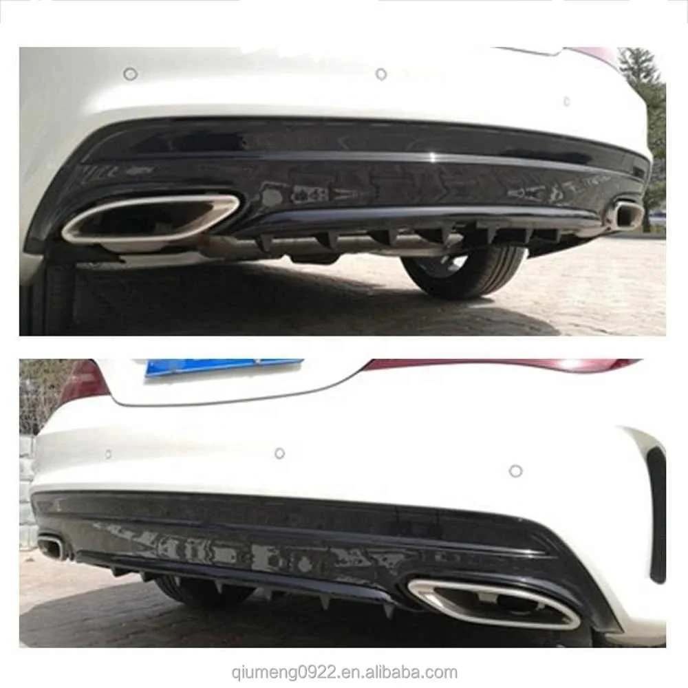 Bumper Spoiler Lip SplitterABS Plastic Top Universal  Rear Bumper Lip Diffuser 7 Fin Shark Fin Style  Back
