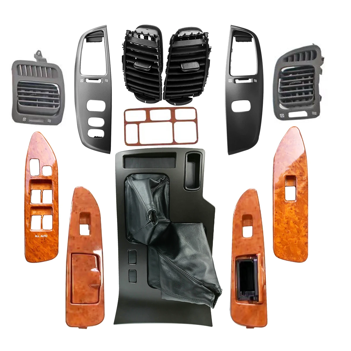 

Automotive Interior Wooden Grain Dash Trim Panel For Toyota Land Cruiser FJ100 LC100 98-02