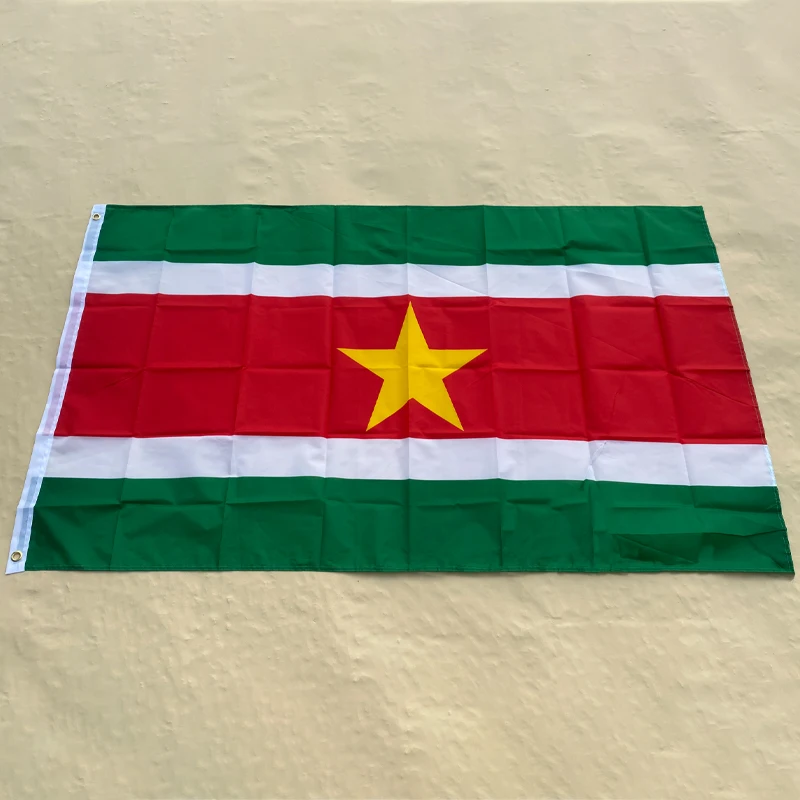 

EOODLOVE FLAG Suriname 90x150cm High Quality 3x5 Foot Indoor and Outdoor Suriname Festival Hanging Decorative Flag