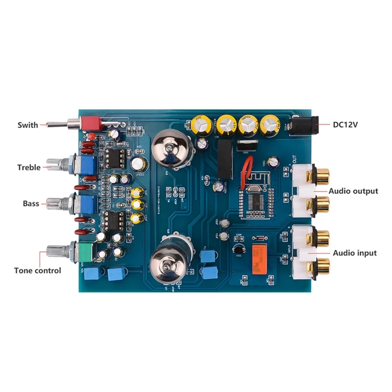 Bluetooth Tube Preamplifier Fever Hifi 6J5 Bile Vacuum Tube Preamp NE5532 Pre Amplifier Tone Control Board