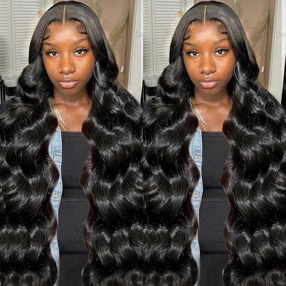 Rosabeauty 250 Density 30 40 Inch 13x4 HD Transparent Lace Frontal Wigs Body Wave Human Hair 13x6 Lace Front Wig For Black Women