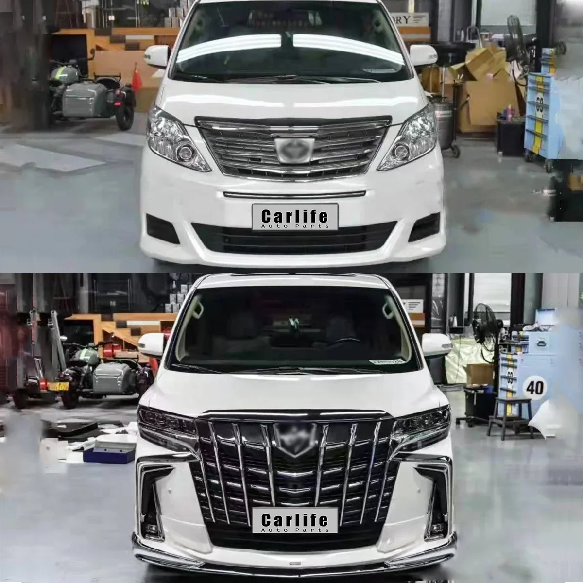 High quality PP material bumpers for toyota alphard 2008 2009 2010 2011 2012 2013 2014 year upgraded 2020 SC modellista look