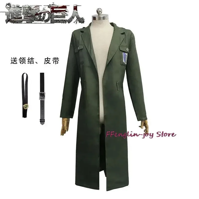 Anime Attack on Titan Cosplay Levi Costume Shingek No Kyojin Scouting Legion Soldier Coat Jacket Hange Zoe Halloween Outfit