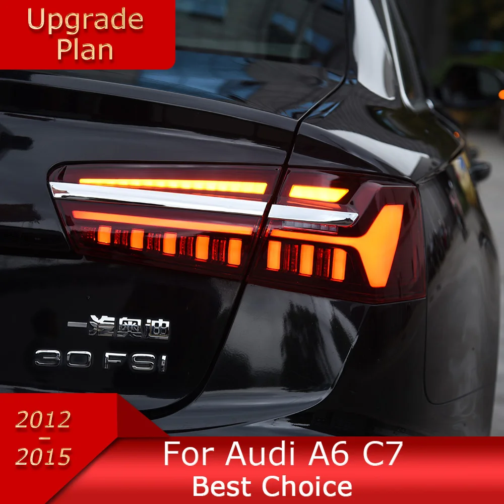 Car Lights for Audi A6 2012-2015 C7 S6 LED Auto Taillight Assembly Upgrade 2023 Newest Design Dynamic Lamp Tool Accessories