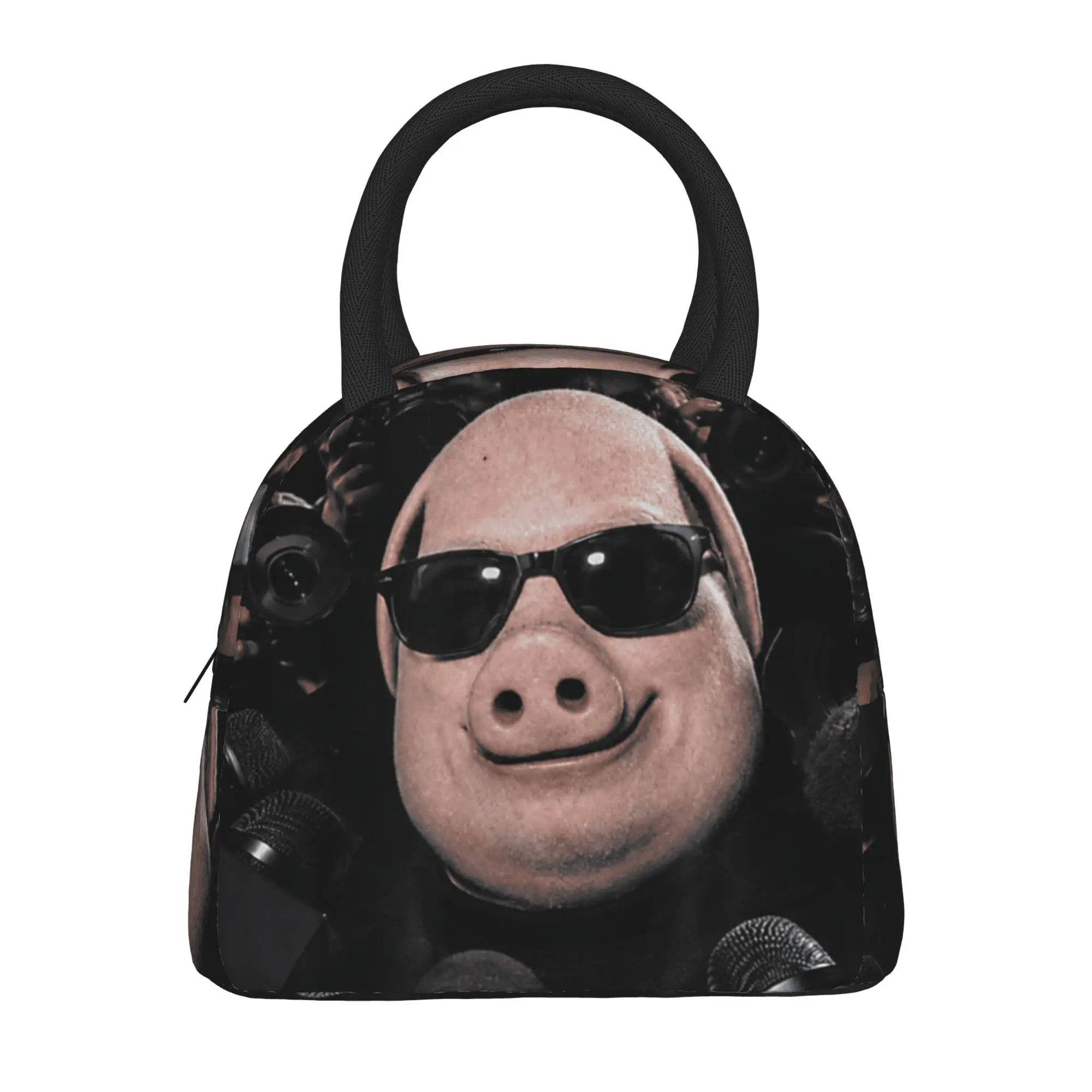 Breaking News John Pork Funny Superstar Meme Media Spotlight Lunch Bag Travel Lunch Box For Girls Casual Thermal Tote Handbags
