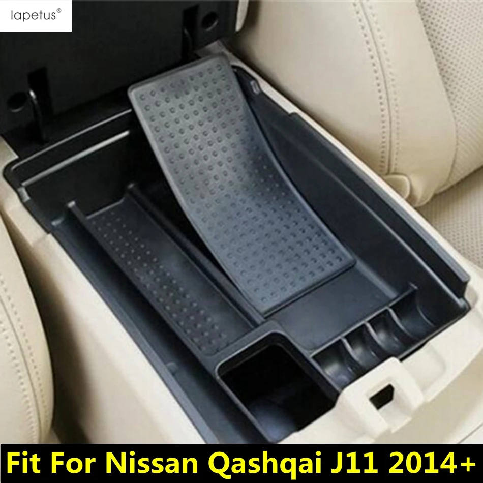 

Accessories For Nissan Qashqai J11 2014 - 2020 Middle Armrest Storage Box Pallet Container Cover Kit Trim Black Plastic Interior