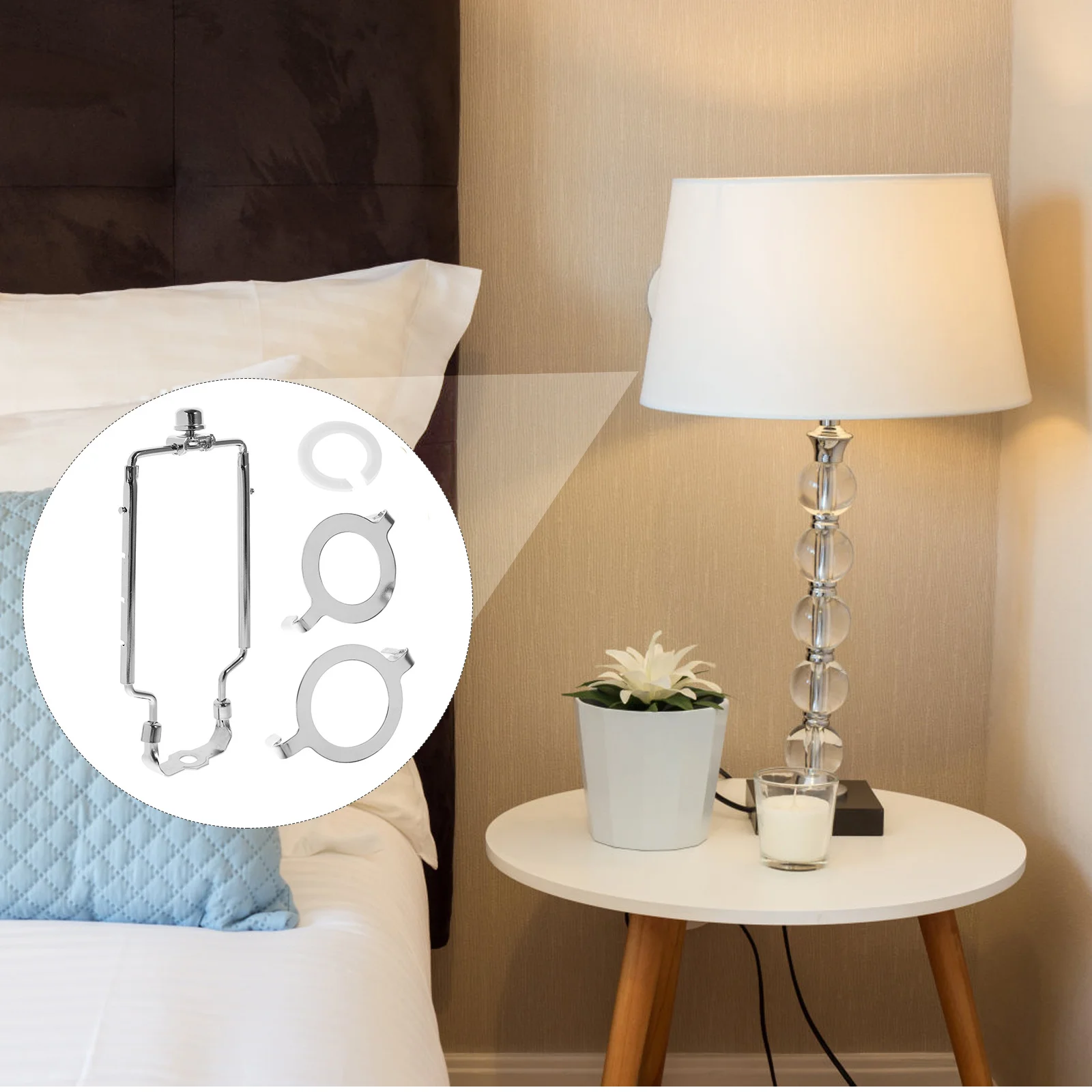 

1Set Lamp Shade Harp Holder Kit Stable Practical for Home Coffee Shops Lamp Harp Lampshade Adapter Lighting Accessories