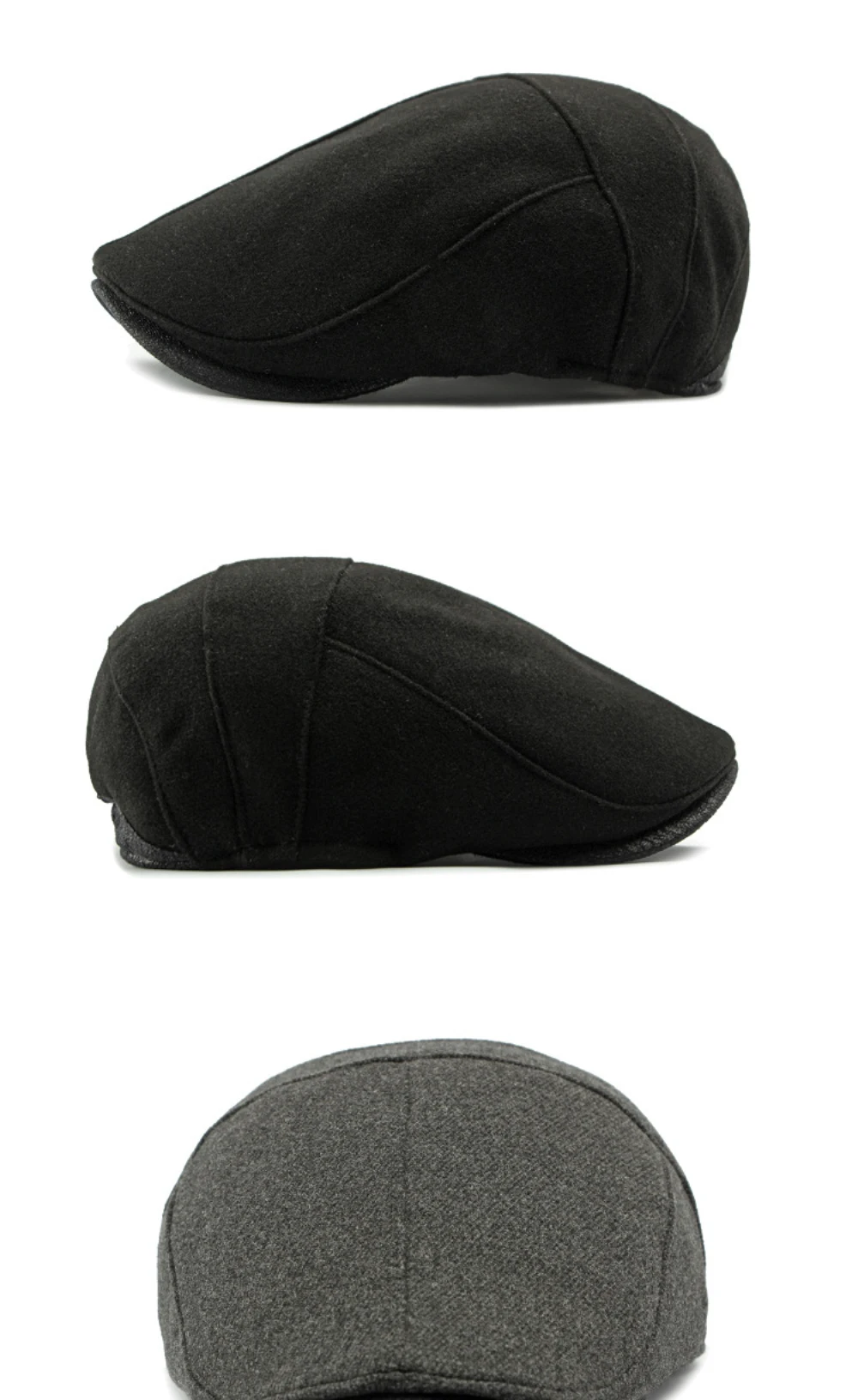 HT4941 Herren- und Damen-Baskenmütze für Frühling, Herbst und Winter, Vintage-Stil, verstellbare Ivy-Flatcap, mit Fleece gefütterte Baskenmütze für Männer und Frauen – Detail 8