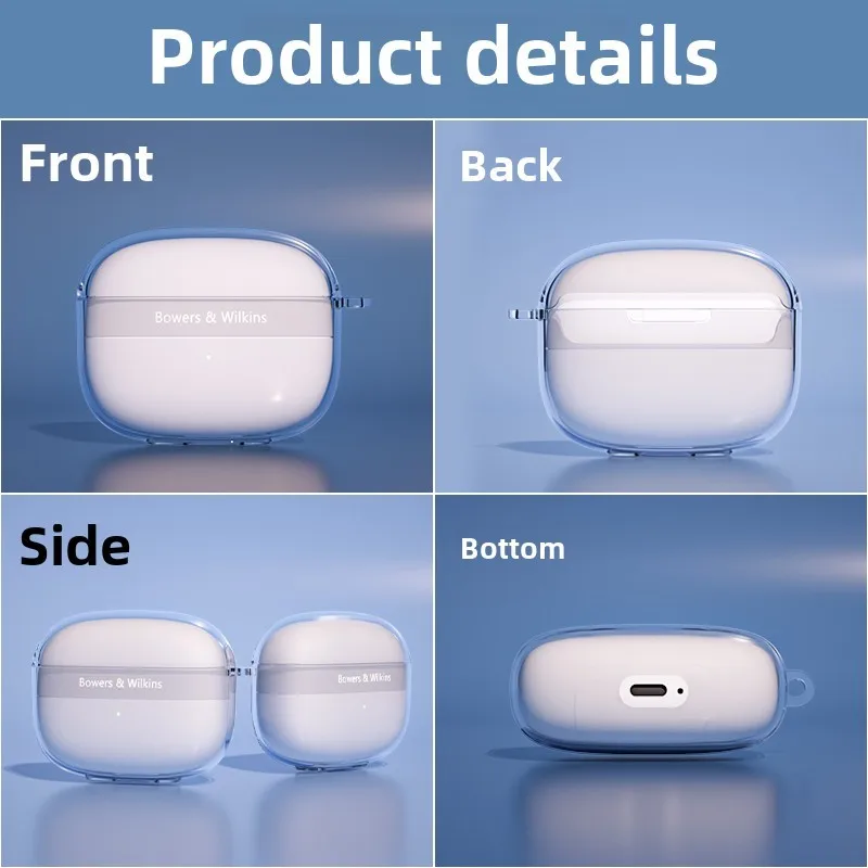 Clear Case for Bowers & Wilkins Pi8 Pi6 Protective Transparent B&W TPU Covers Bluetooth Earphone Shell Headphone Portable Shell