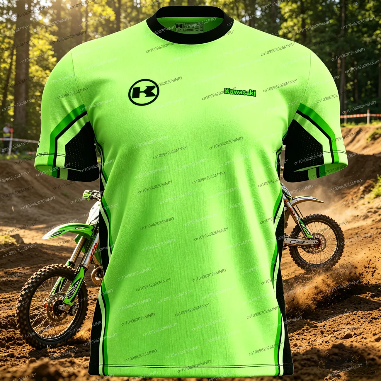

men Kawasaki tshirt Motocross T-shirt men Quick Drying Cycling Suit Summer T-shirt Women tshirt Sleeved Top Men's clothing
