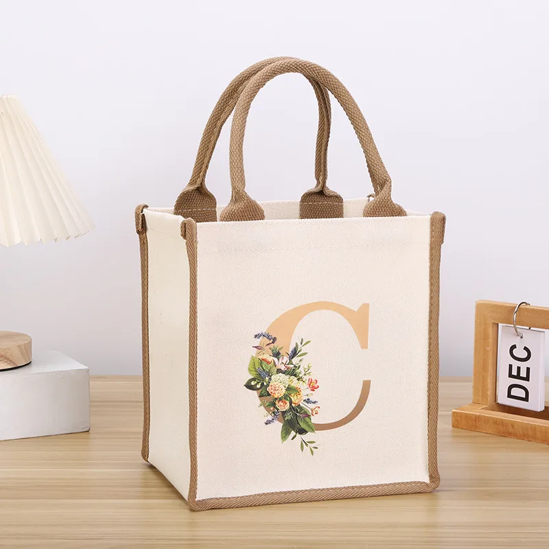 Canvas Oil Painting Tote Bag Large Capacity Environmental Shopping Bag Tote Lunch Box Waterproof Storage Bags Foldable  Tote Bag