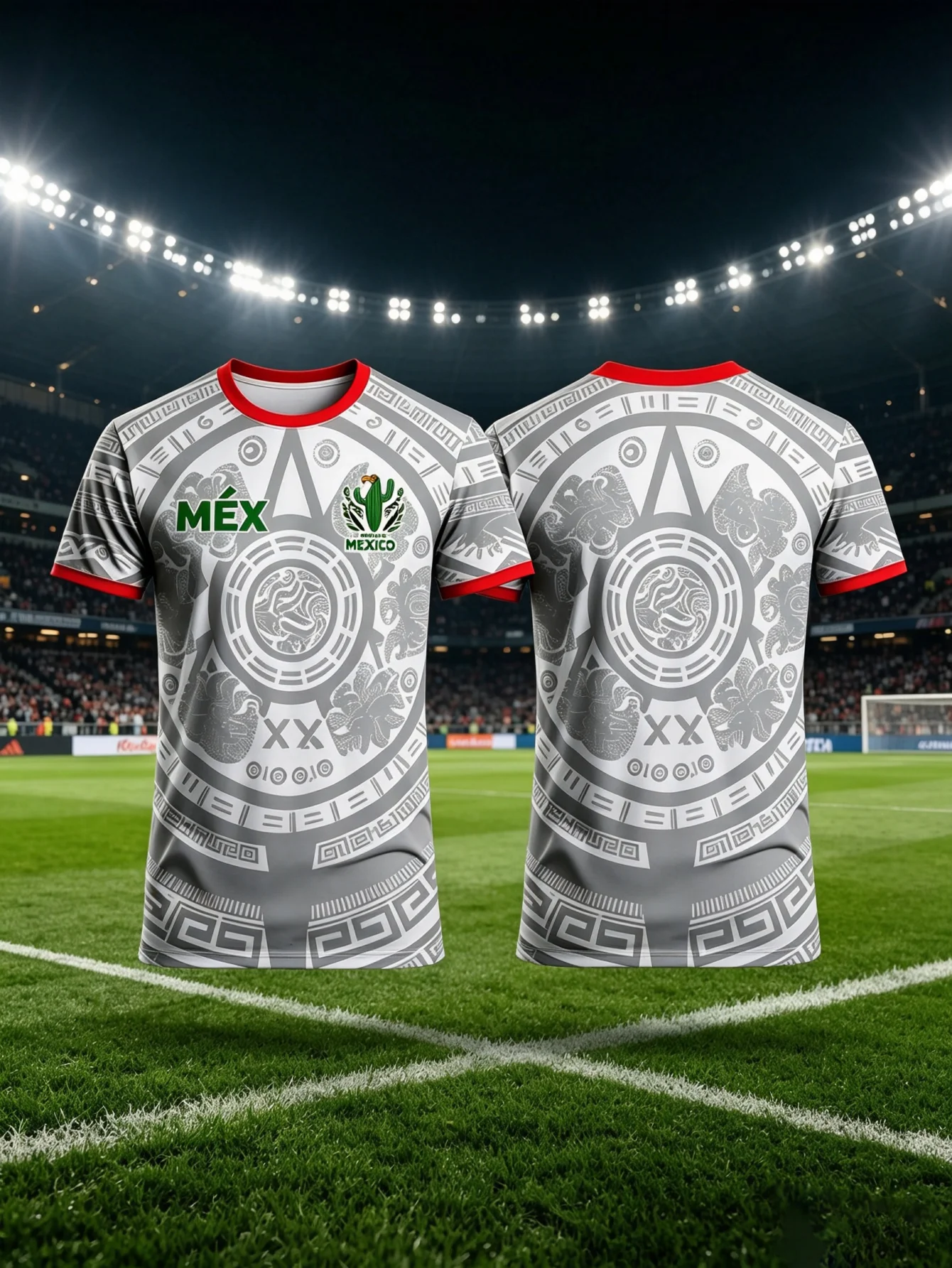 Men's quick drying short sleeved fan suit, retro totem football training top, multi-color