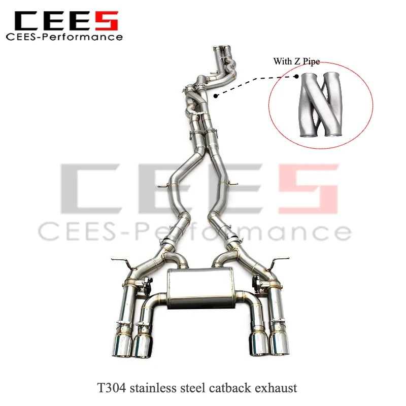 

CEES with Z Pipe Exhaust for BMW M3/M4 F80/F82 3.0T 2014-2019 SS304 Equal Length Mid Pipes Valvetronic Muffler Catback Exhaust