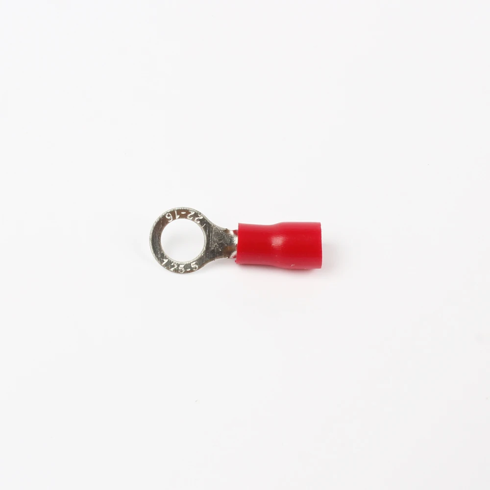 Dianqi RV1.25-5 Rosso Insulated Crimp Terminale Ad Anello Cavo di Legare Del Connettore 100 Pz/pacco RV1-5 Rv