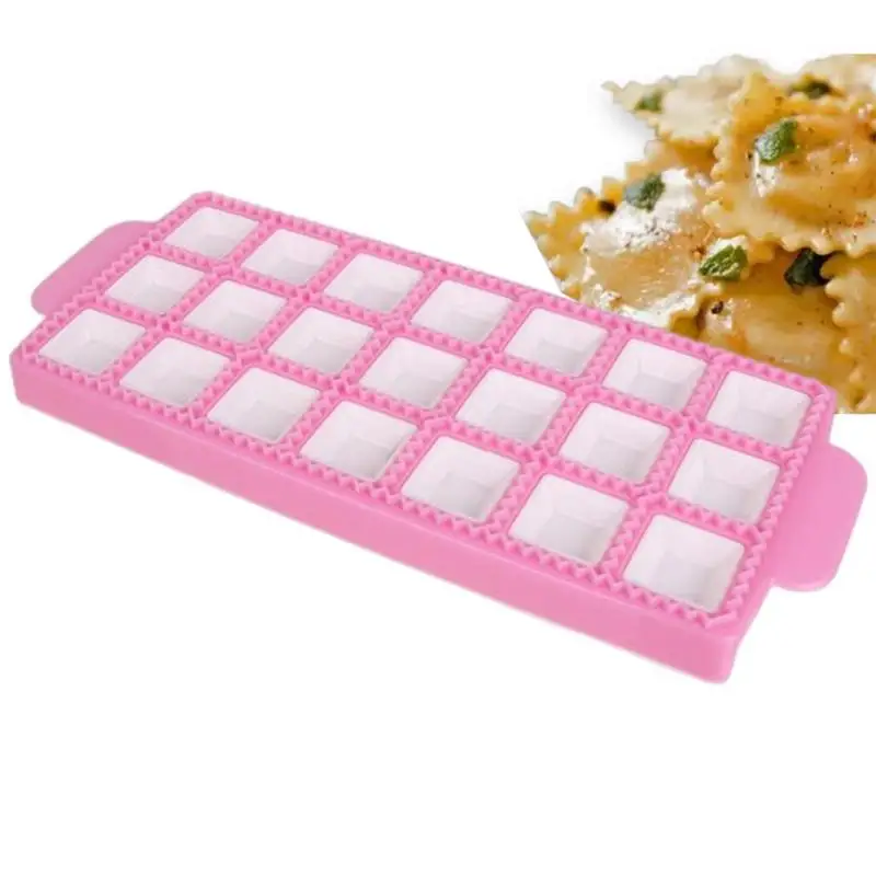 

Kitchen Dough Press Ravioli Making Mould 21 Grids Round/Square Silicone Dumpling Maker Italian Dumplings Mold 10.43*4.25 inches