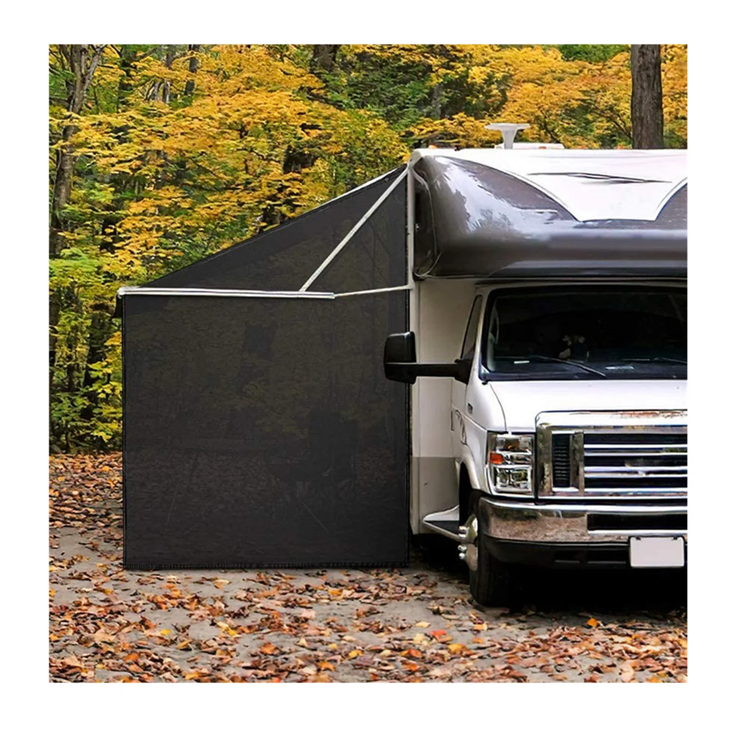

RV 9'X7' Black Mesh Screen Side RV Awning Sun Shade For Camper Trailer