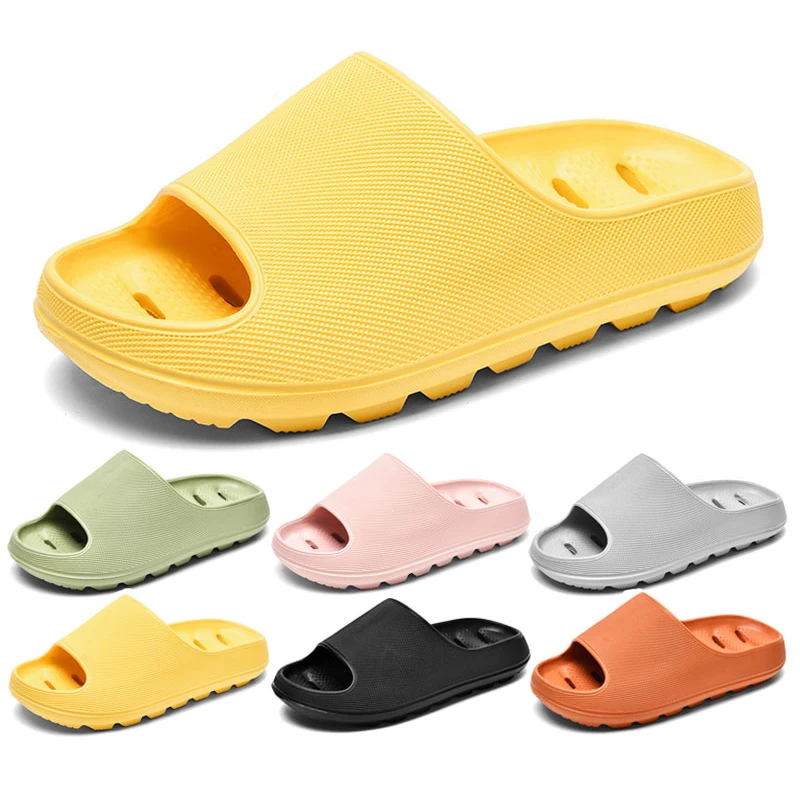 

Women Men Slippers Thick Soled Hollow Out Slippers Cloud Slipper Non-slip Flip Flops Beach Sandal EVA Men Slides Plus Size 36-45