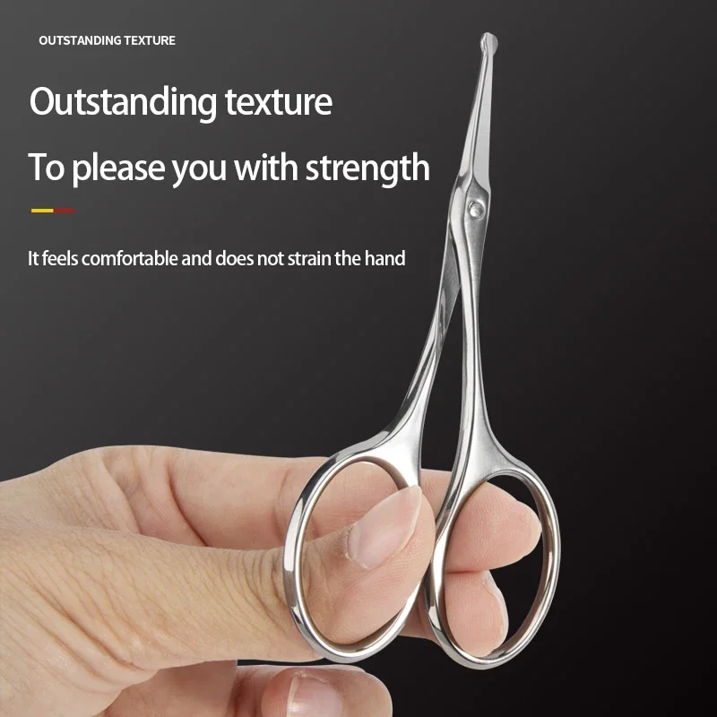 Stainless Steel Nose Hair Scissors Beauty Men And Women Eyebrow Trimming Large Curved Scissors Curved Scissors Beard Trimming Ro