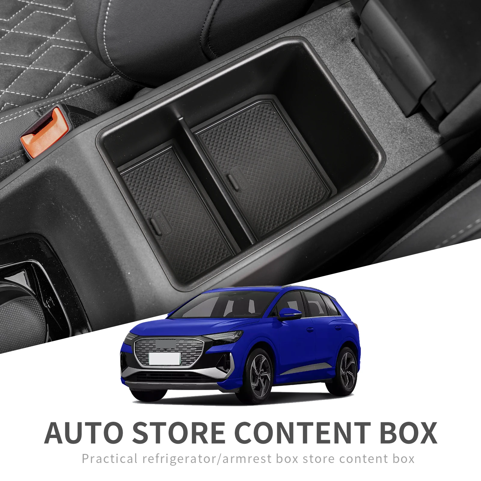 

Smabee Central Armrest Storage Box for Audi Q4 e-tron 2021 - 2023 Car Center Console Organizer Tray Accessories Tidying