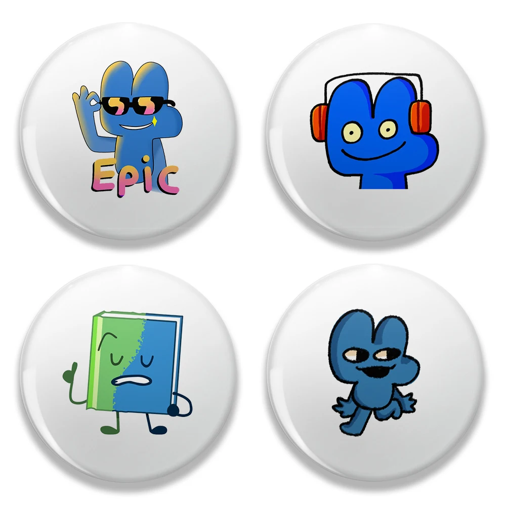 Cute Cartoon Bfb Fourx Badges for Bag Clothing Accessories Anime Bfdi Four Button Brooch Pins Fans Gifts