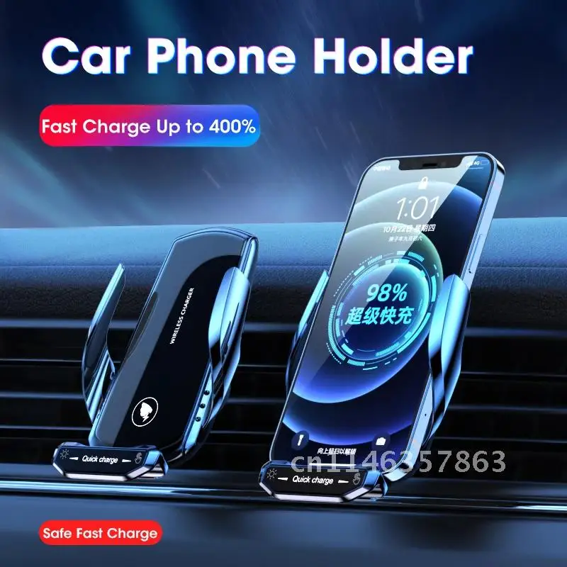 

Phone Holder Wireless Chargers For iPhone 13 11 12 Pro 15W Qi Auto Induction Charger Automatic Clamping Air Vent Mount