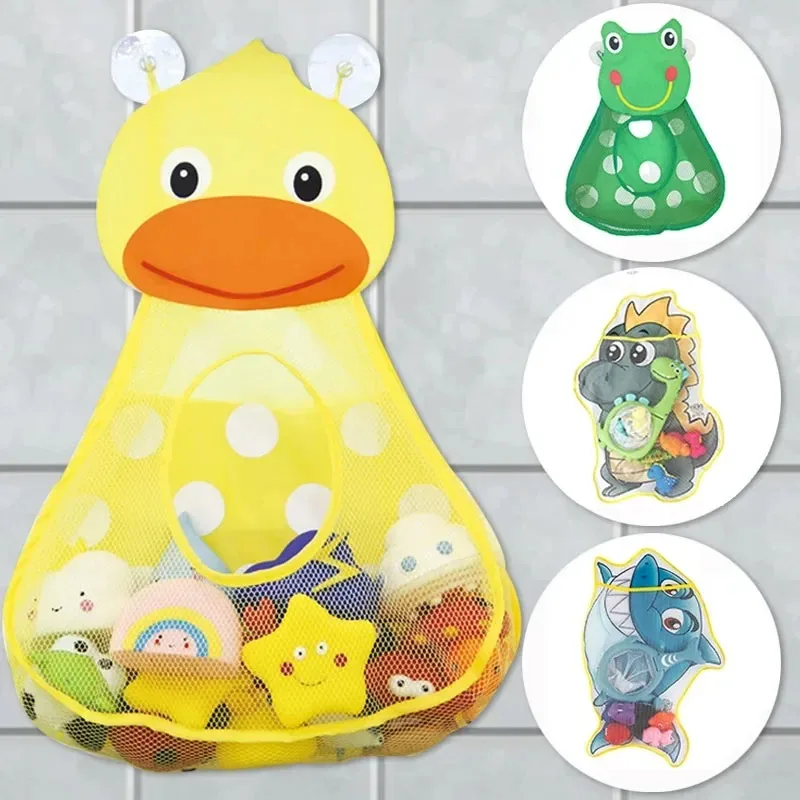 Baby Badezimmer Netzbeutel Cartoon Tierformen Stoff Sandspielzeug Aufbewahrungsnetz Saugnapf-Organizer für Kinder Badespielzeug Kinderkorb