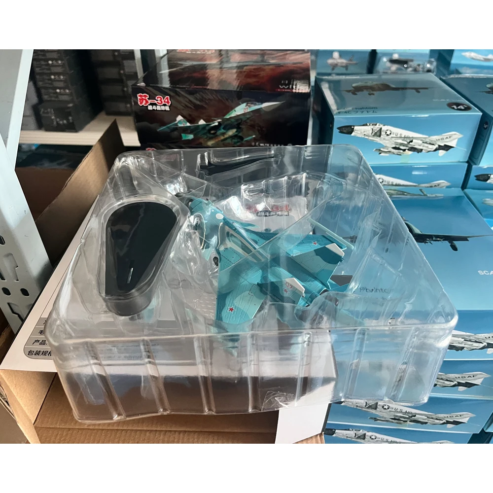 1/100 Scale Russian Sukhoi Cy-34 SU-34 SU34 Fullback Fighter Bomber Diecast Metal Military Plane Model Toy Collection or Gifts