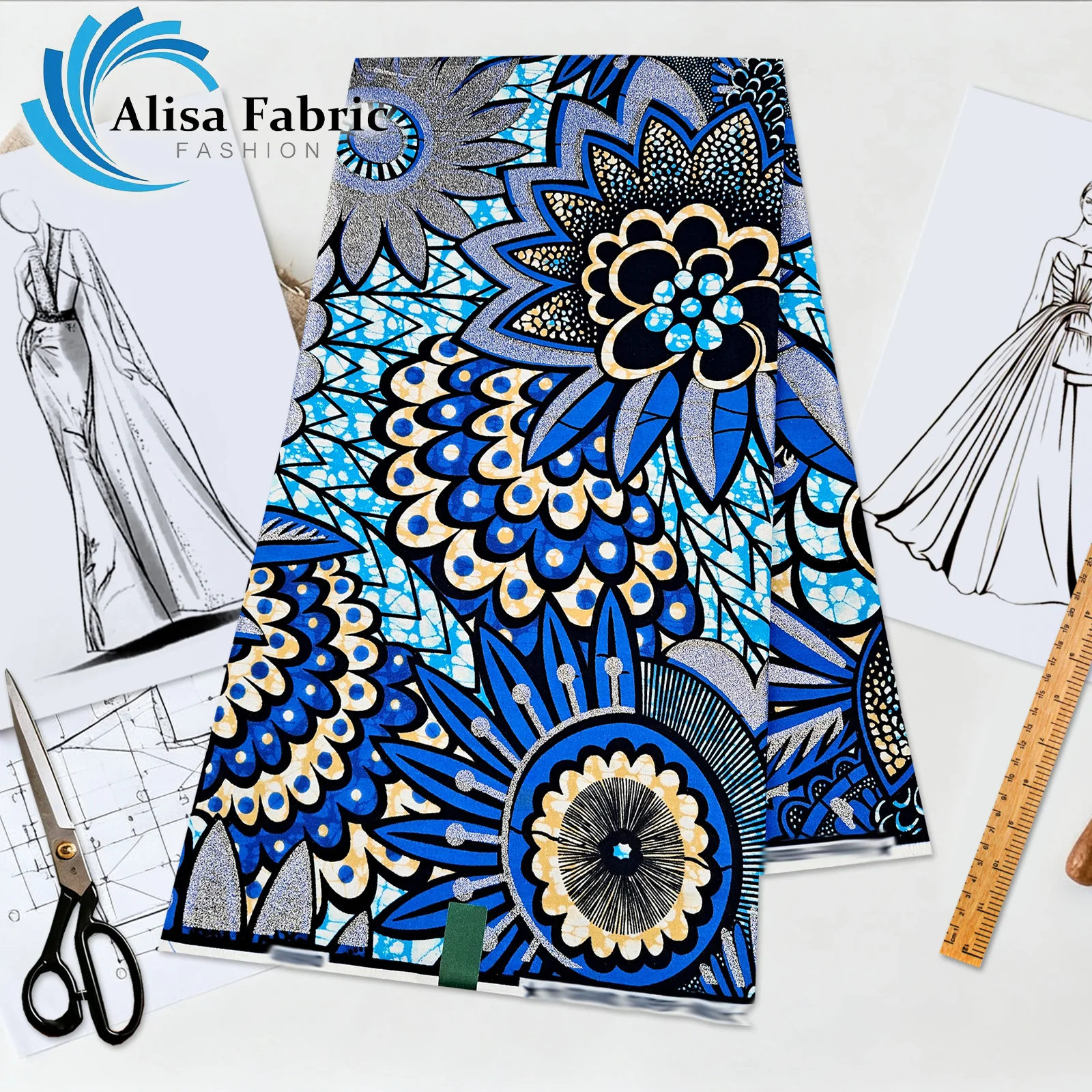 

African cotton grand super fabric 2025 high quality ankara fabric 6 yards veritable wax for wedding