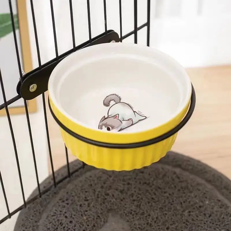 Cat Water Bowl Protection Cervical Spine Dog Food Bowl Anti-knock Hanging Wall Hanging Cat Bowl