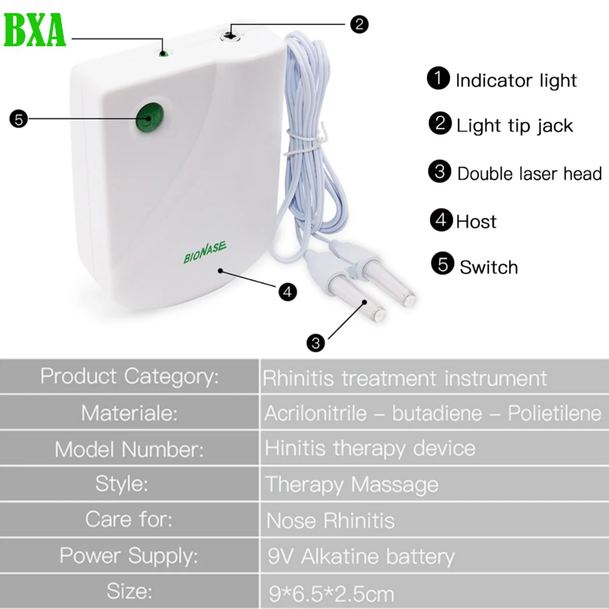 Nose Care Device Rhinitis Sinusitis Cure Therapy Nose Massage Hay fever Low Frequency Pulse Laser Runny Sneeze Treatment Machine view 4