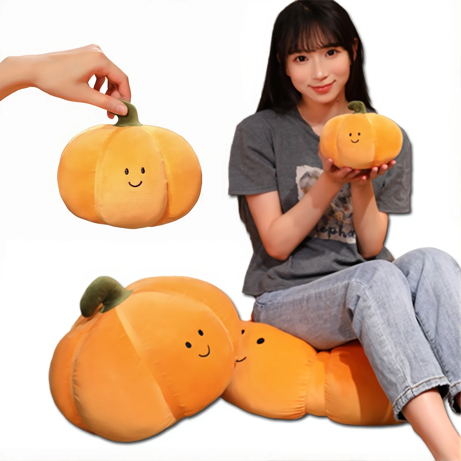 Pumpkin Plush Pillow Halloween Pumpkin Toy Decorative Pillow Cushion Home Decoration Party Favors Halloween Decor Christmas Gift