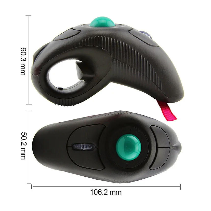 Imagem -04 - Chyi-mouse Laser Trackball sem Fio com Polegar Controlado com Fio 2.4g 10m Dedo Design de ar Ratos para Apresentação Ppt