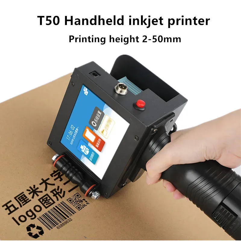 

T50 Handheld inkjet printer text barcode QR code date serial number logo label wooden box carton package 2-50mm inkjet printer